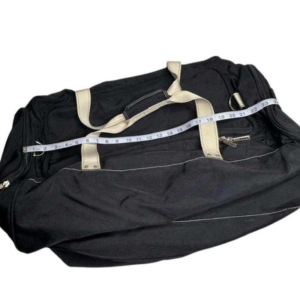Lands' End Weekender‎ Black and Cream Canvas Travel Bag